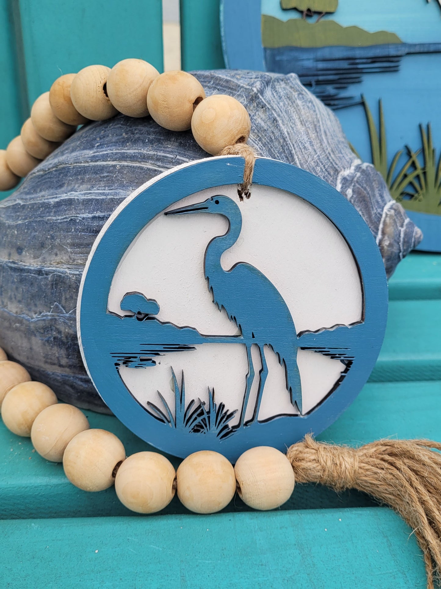 Heron Wood Bead Strand