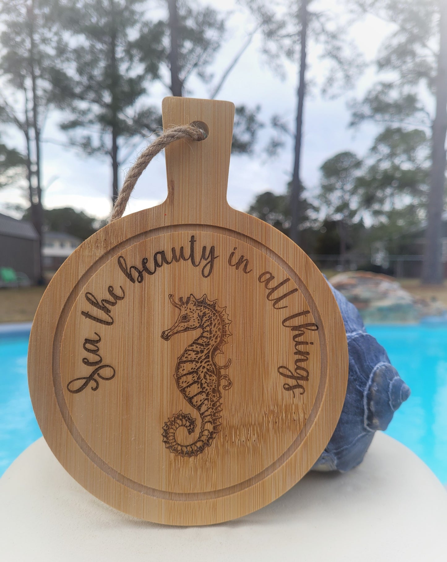 Sea Horse Mini Bamboo Serving Board