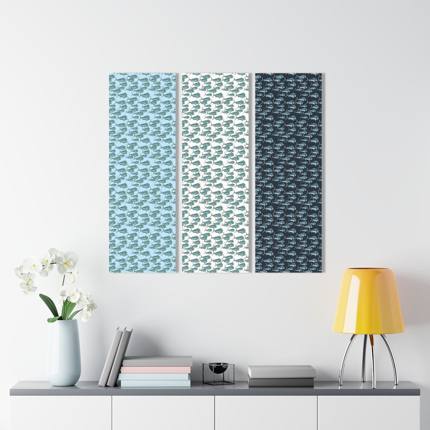 Mahi Acrylic Triptych Wall Art - Unique Coastal Decor