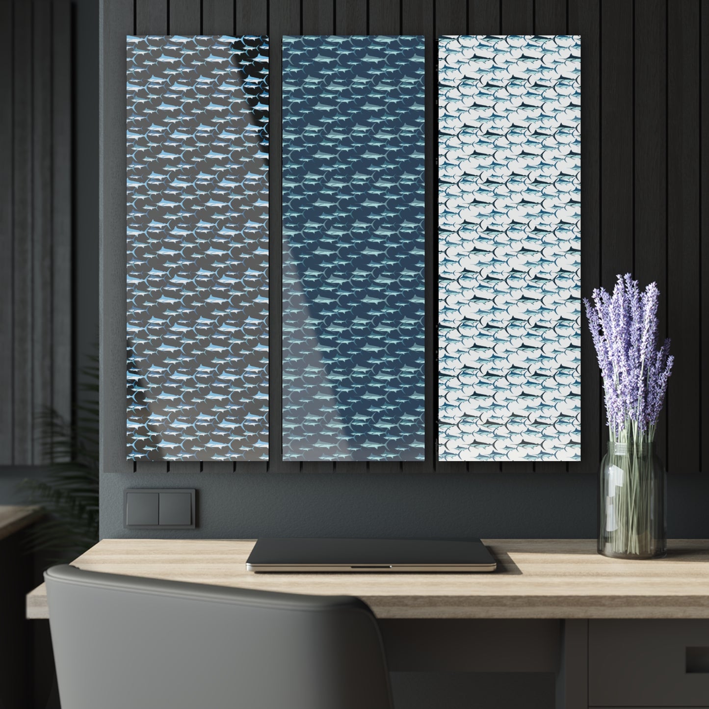 Marlin Acrylic Triptych Wall Art - Unique Coastal Decor