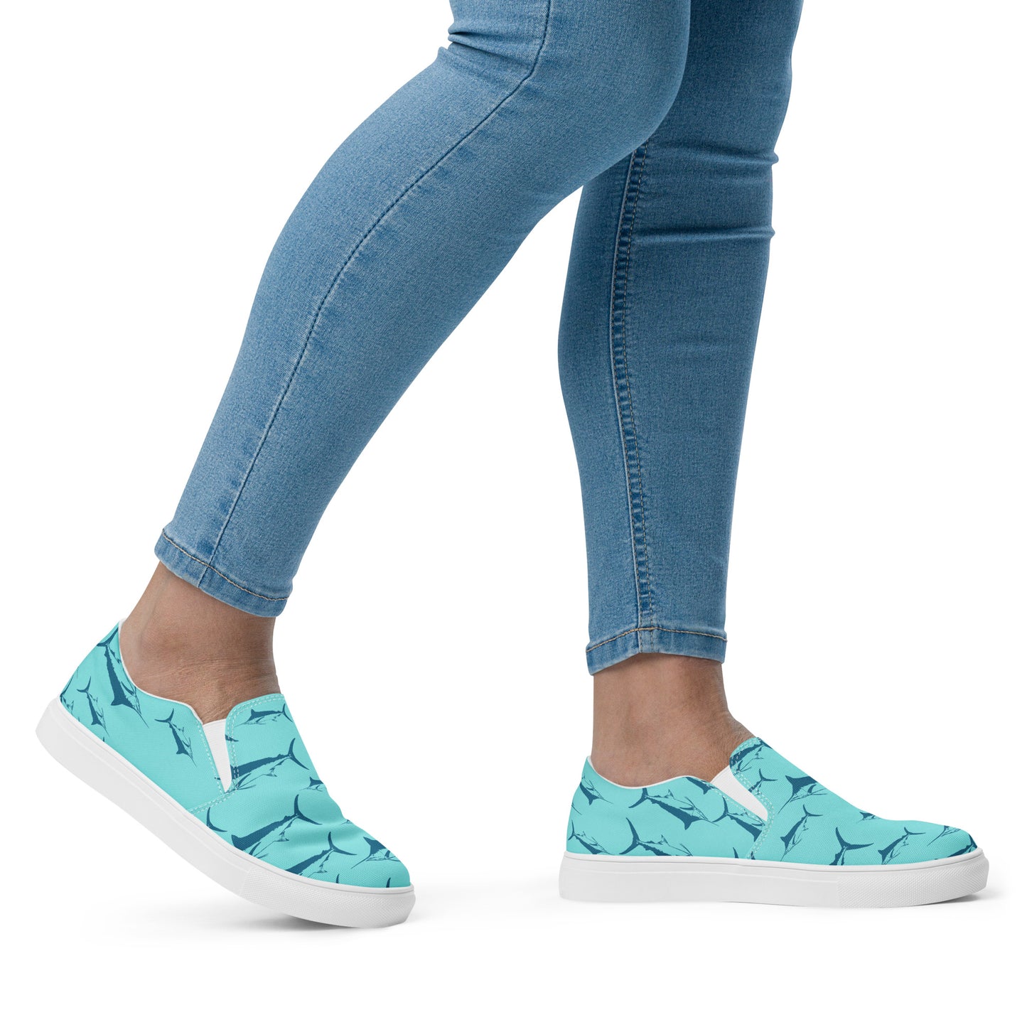 Marlin Women’s slip-on canvas shoes(Bright Teal)