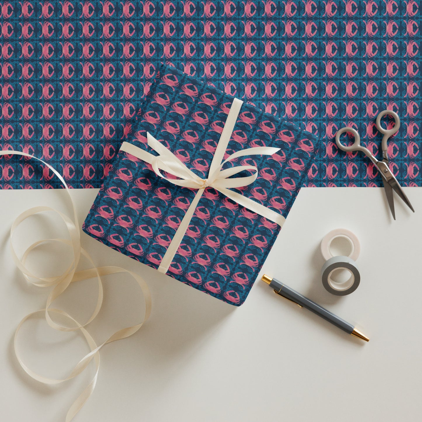 Blue Crab Wrapping paper sheets
