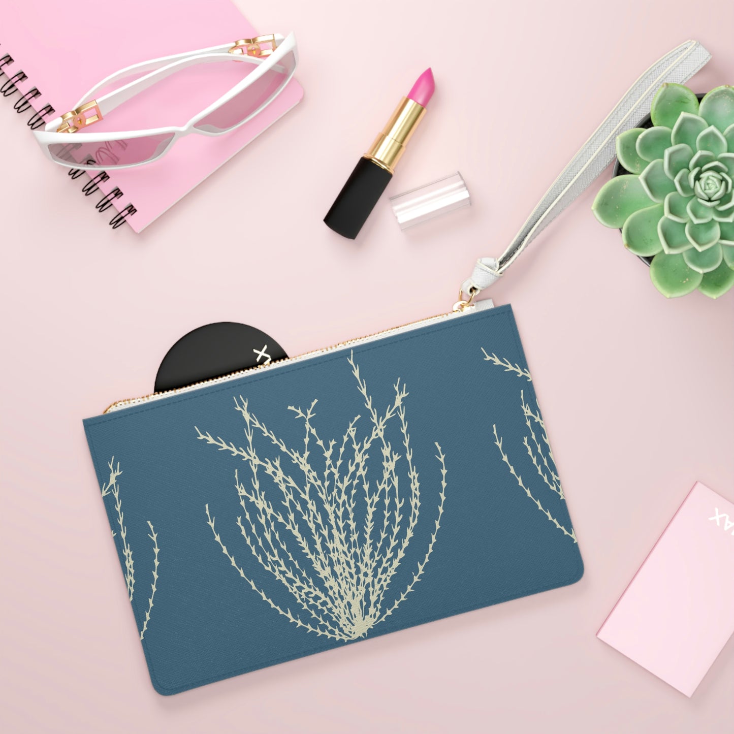 Blue Sea Grass Clutch Bag