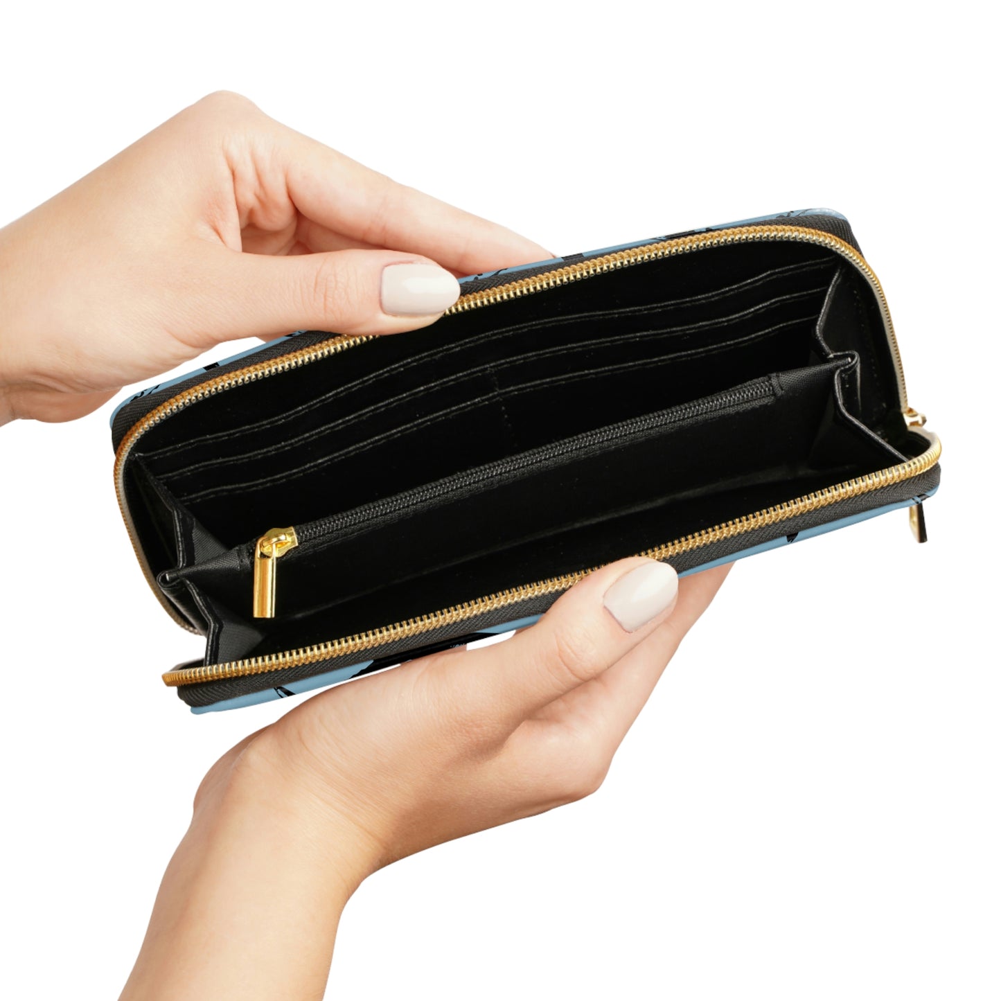 Black Fin Zipper Wallet