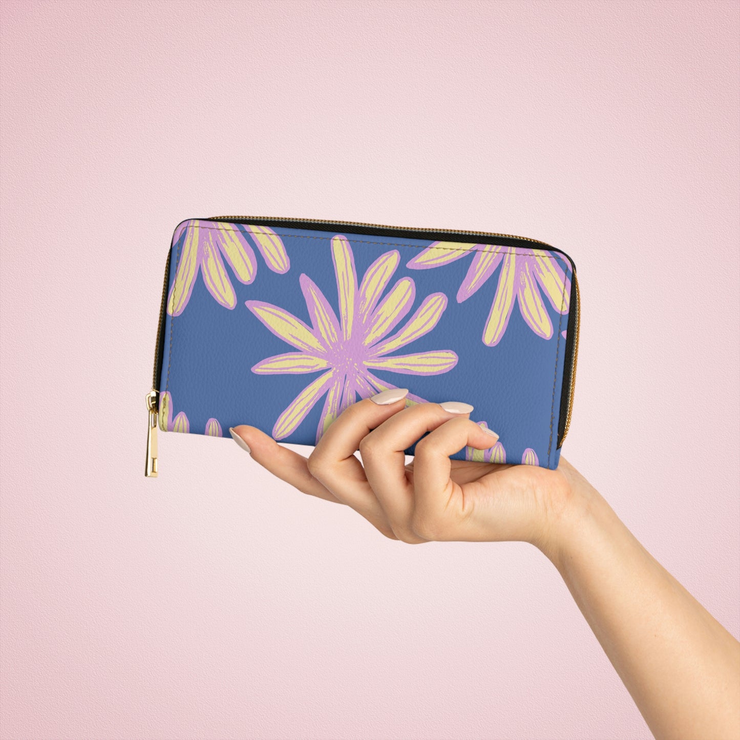 Floral Daisy Zipper Wallet