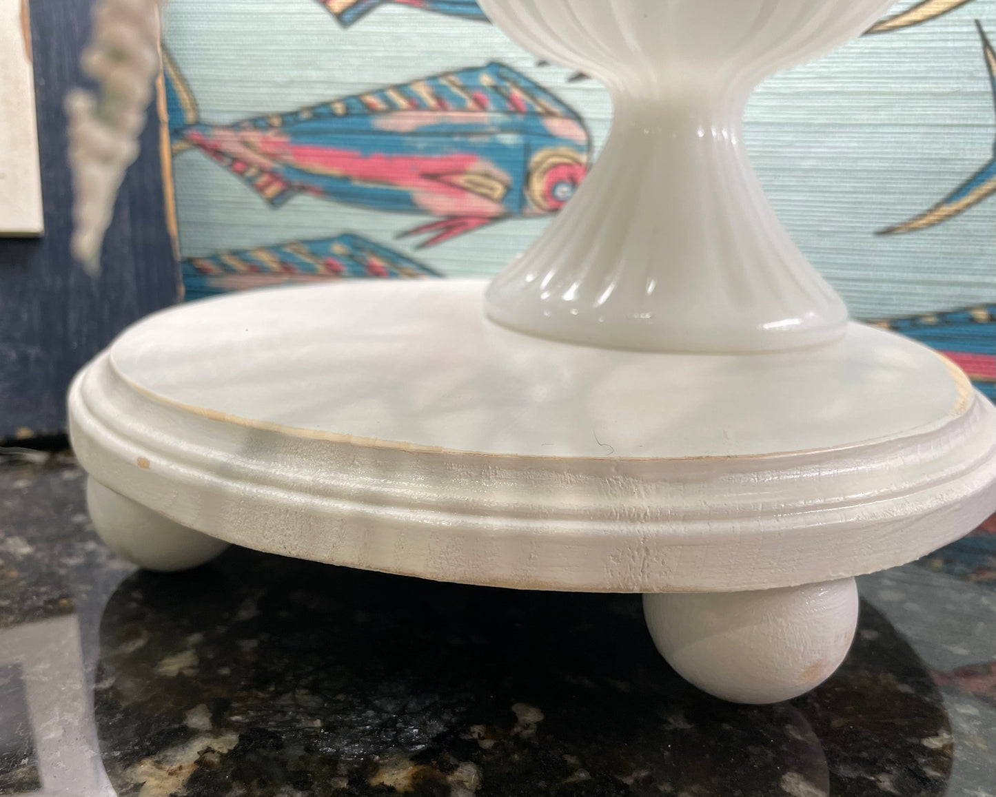 Off White (limited color) Round Wood Riser with Round Legs