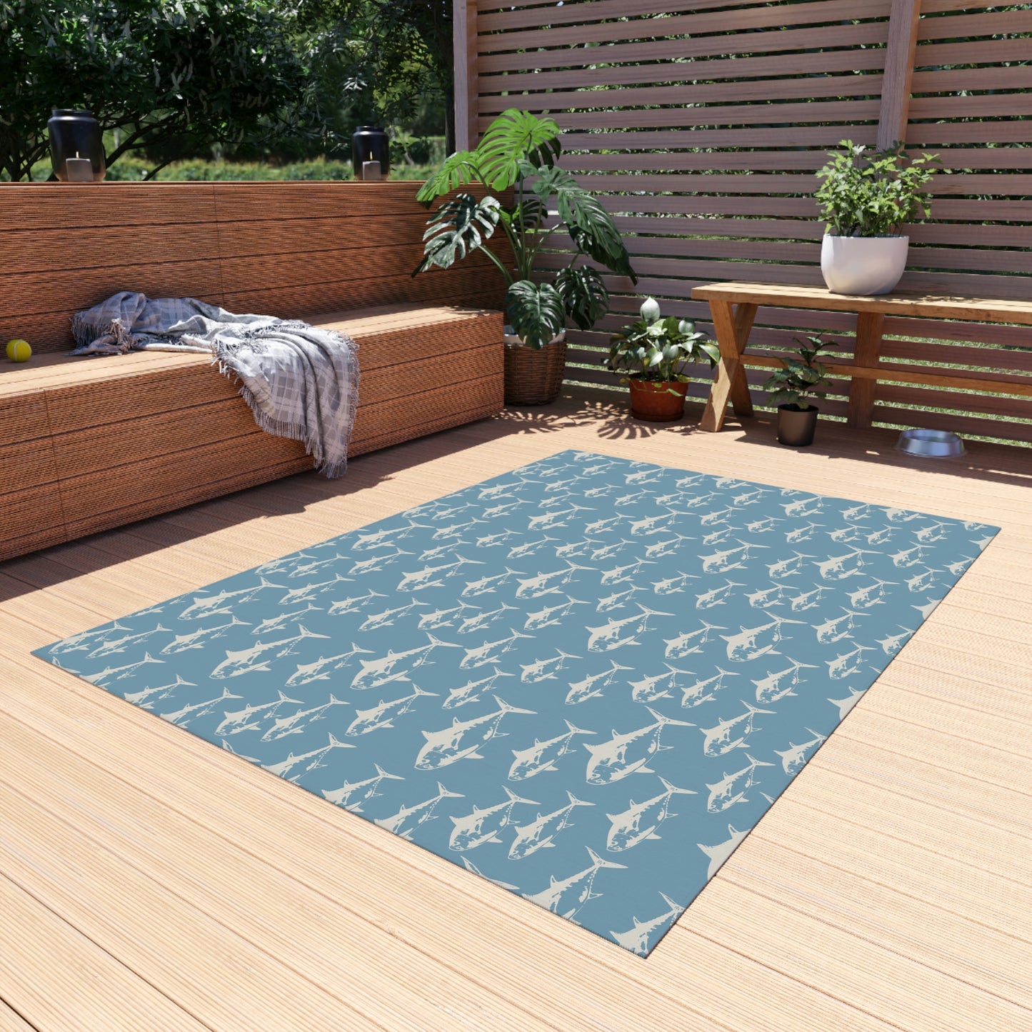 Black Fin Outdoor Rug