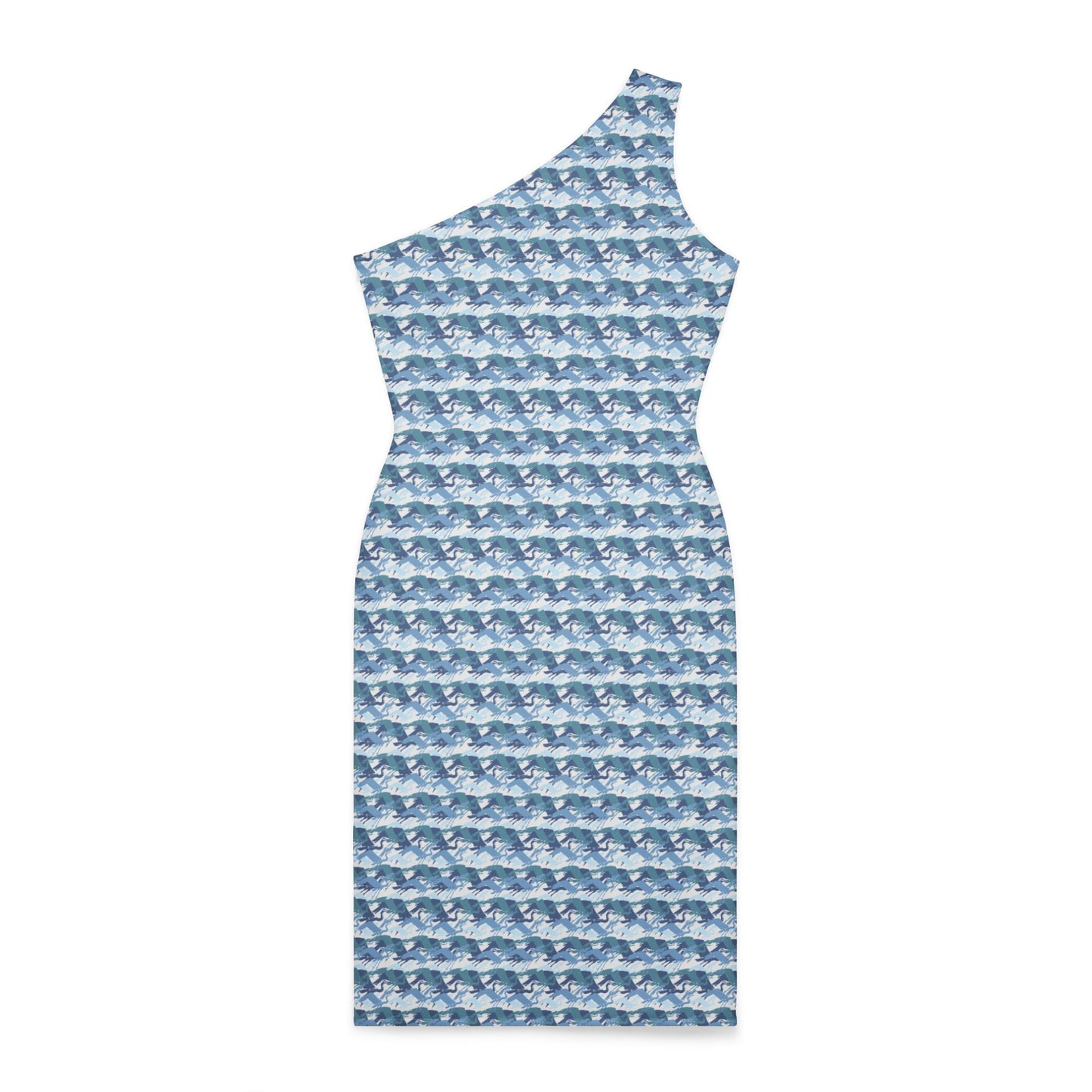 Heron in flight Elegant One-Shoulder Dress