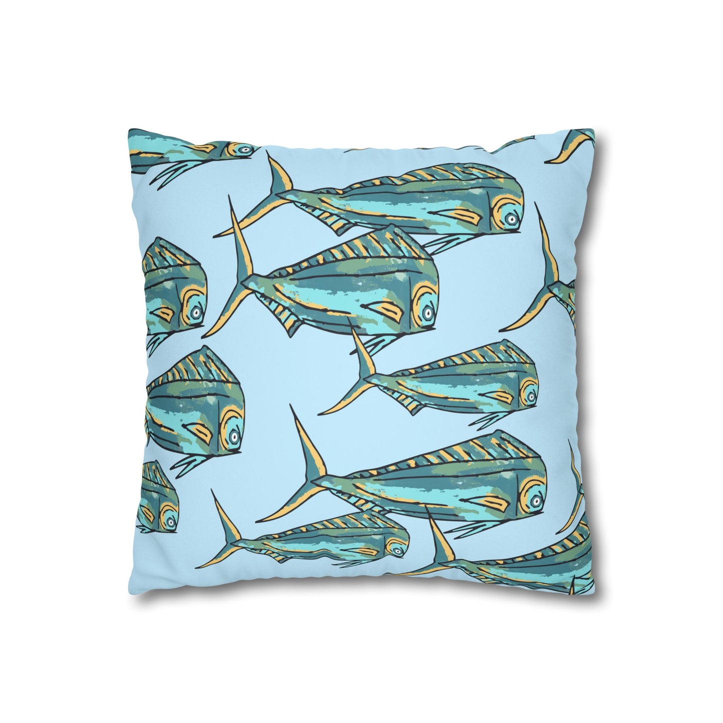 Blue Mahi -  Faux Suede Pillowcase - Perfect for Beach Lovers