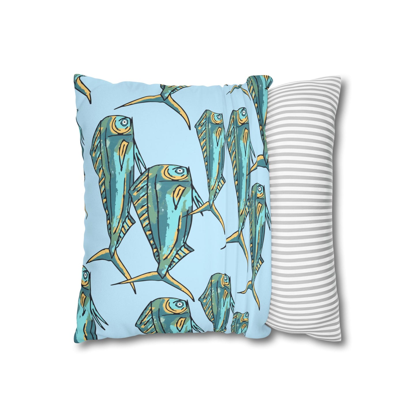 Blue Mahi -  Faux Suede Pillowcase - Perfect for Beach Lovers