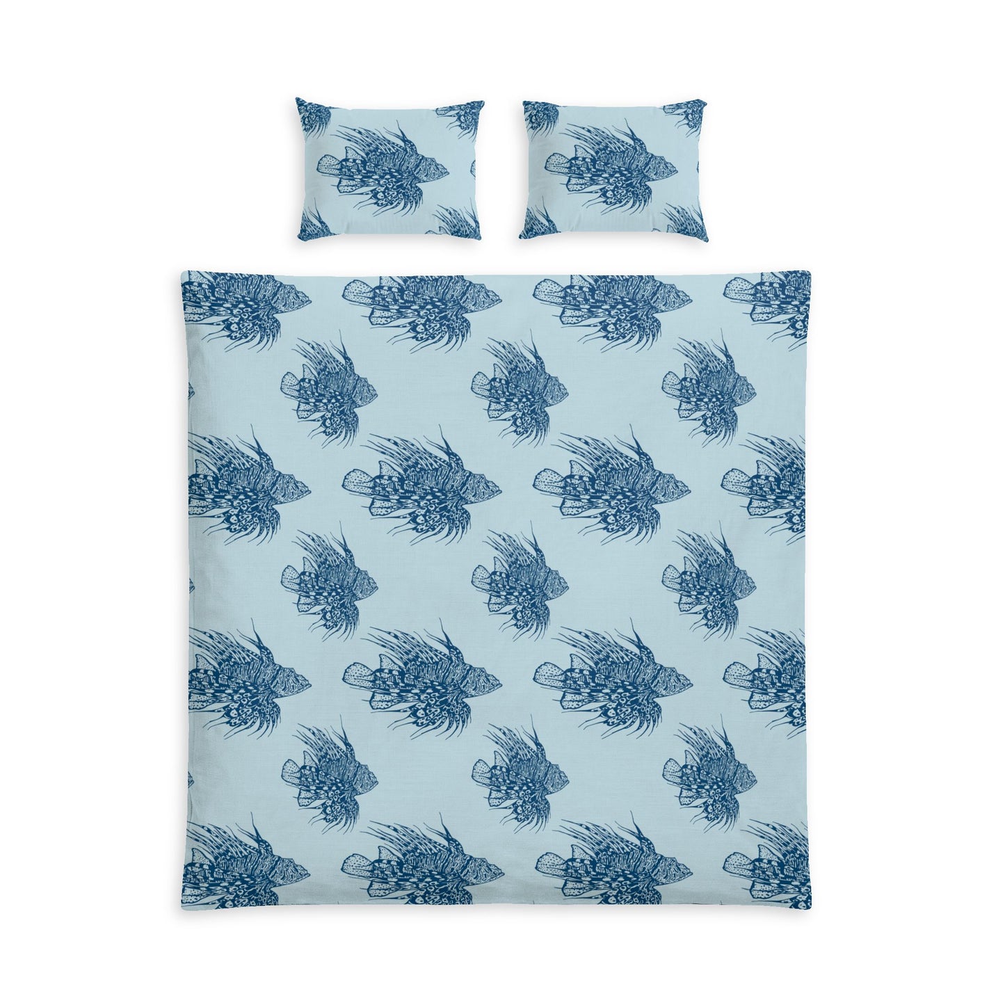 Lionfish Cotton Bed Set – Nautical Ocean Print Duvet Cover & Pillowcases