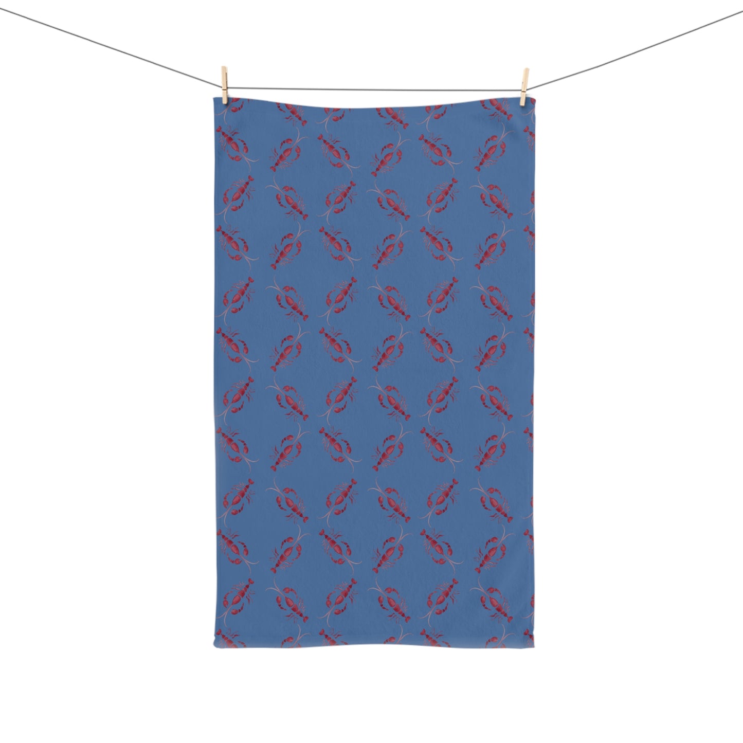 Lobster Pattern Hand Towel - Nautical Kitchen Décor