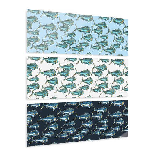 Mahi Acrylic Triptych Wall Art - Unique Coastal Decor
