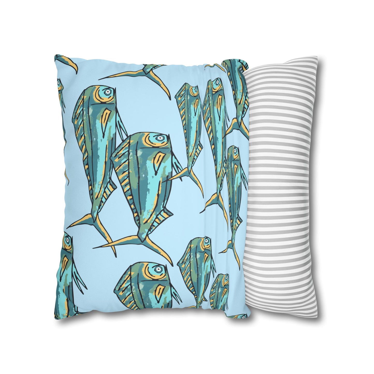 Blue Mahi -  Faux Suede Pillowcase - Perfect for Beach Lovers