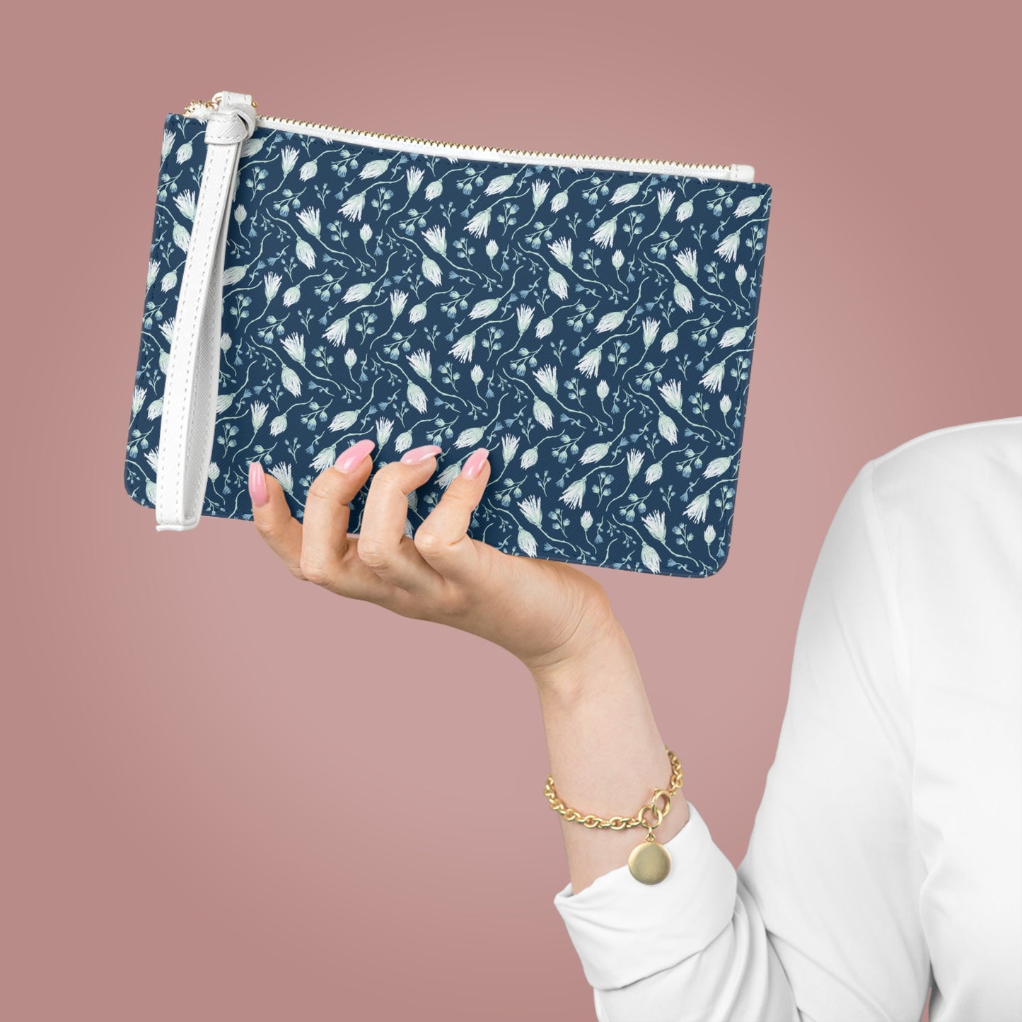 Floral Blues Clutch Bag