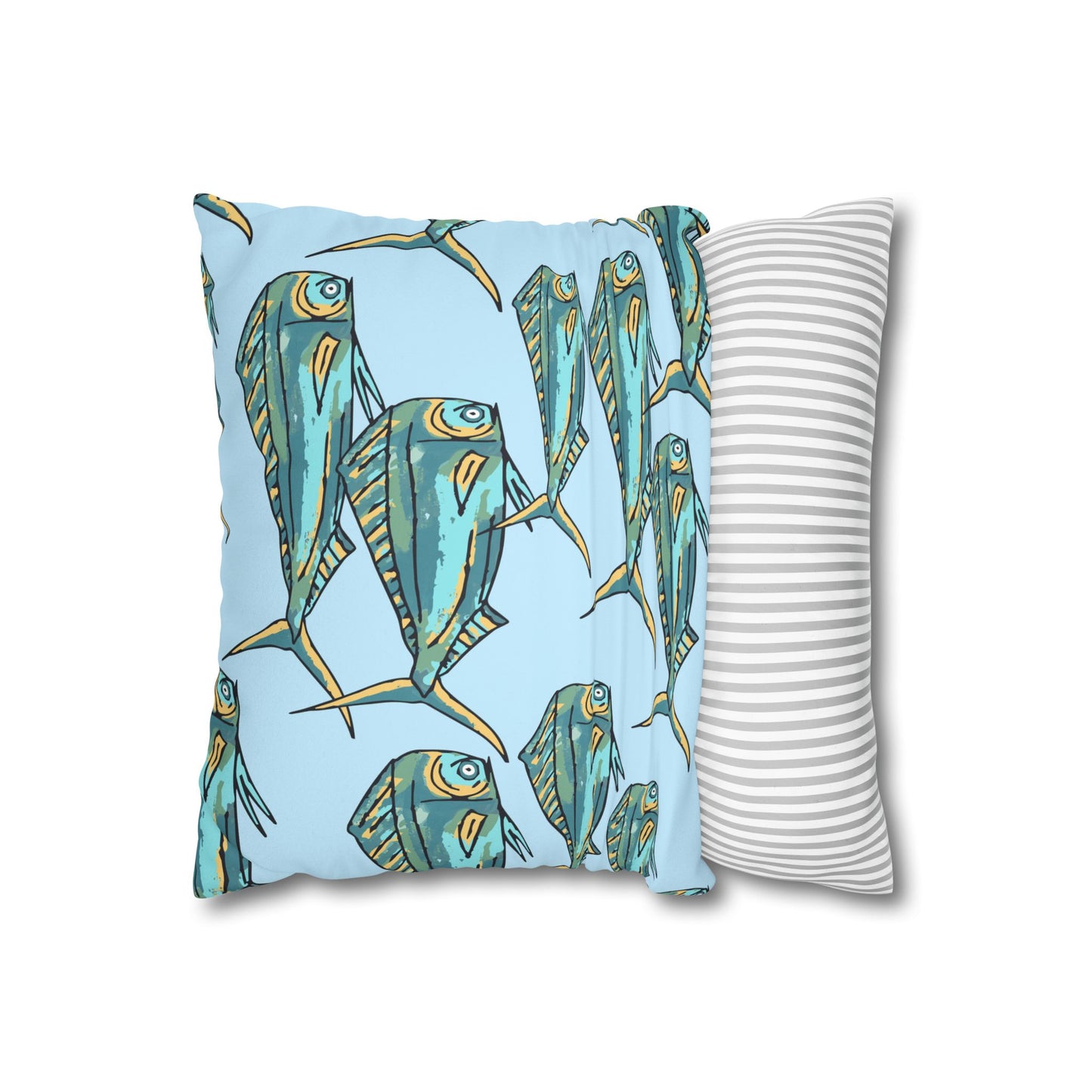 Blue Mahi -  Faux Suede Pillowcase - Perfect for Beach Lovers