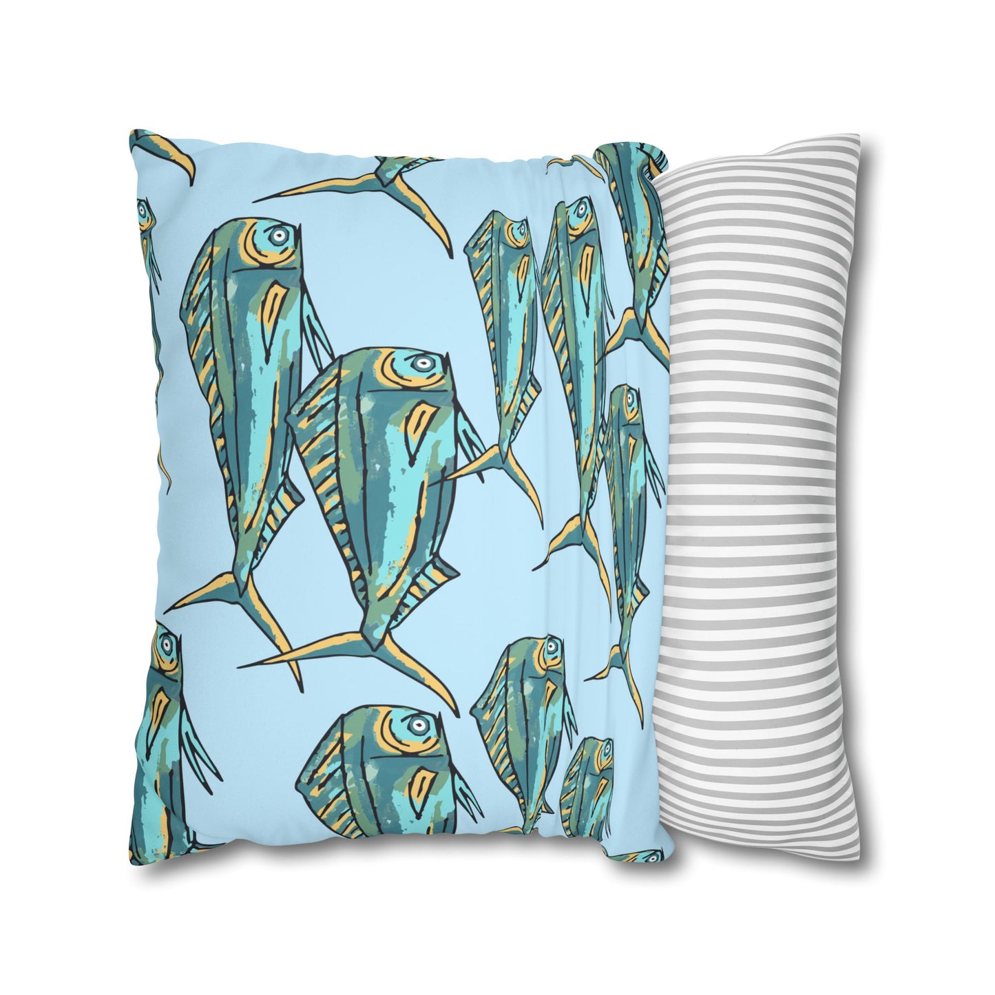 Blue Mahi -  Faux Suede Pillowcase - Perfect for Beach Lovers