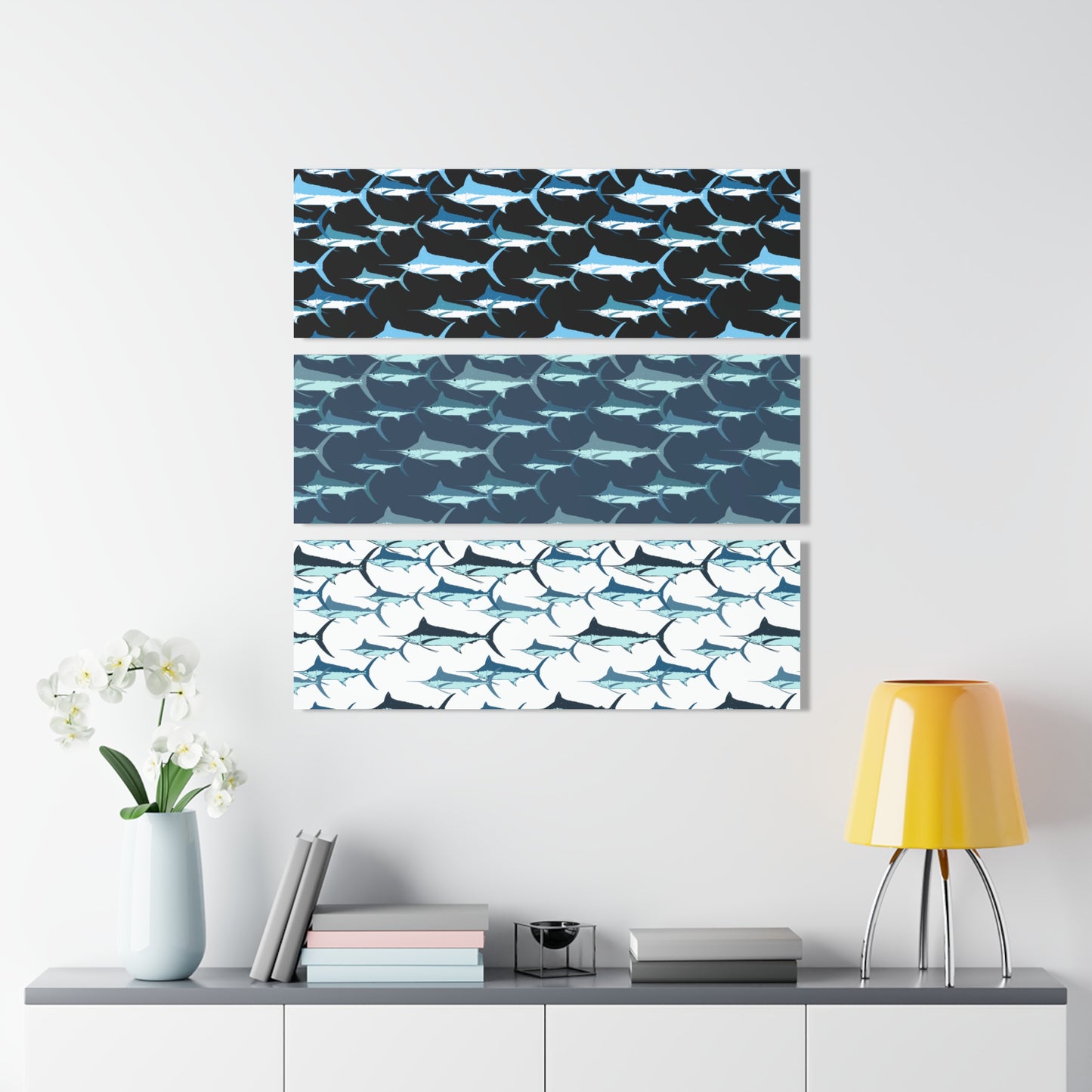 Marlin Acrylic Triptych Wall Art - Unique Coastal Decor