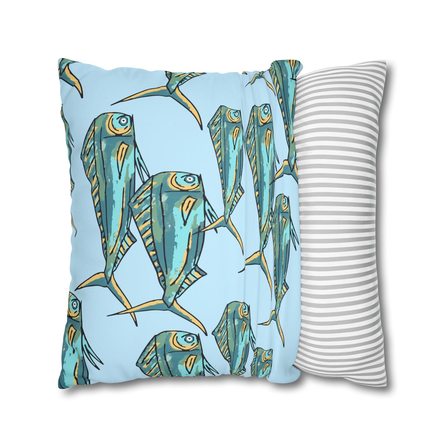 Blue Mahi -  Faux Suede Pillowcase - Perfect for Beach Lovers