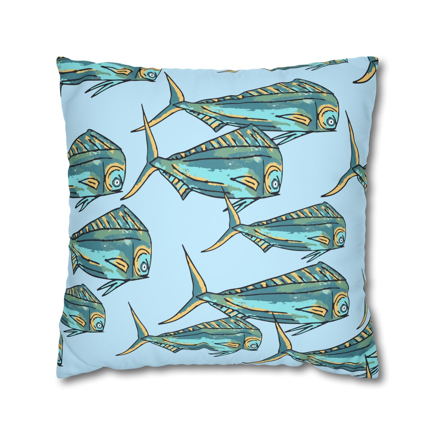 Blue Mahi -  Faux Suede Pillowcase - Perfect for Beach Lovers