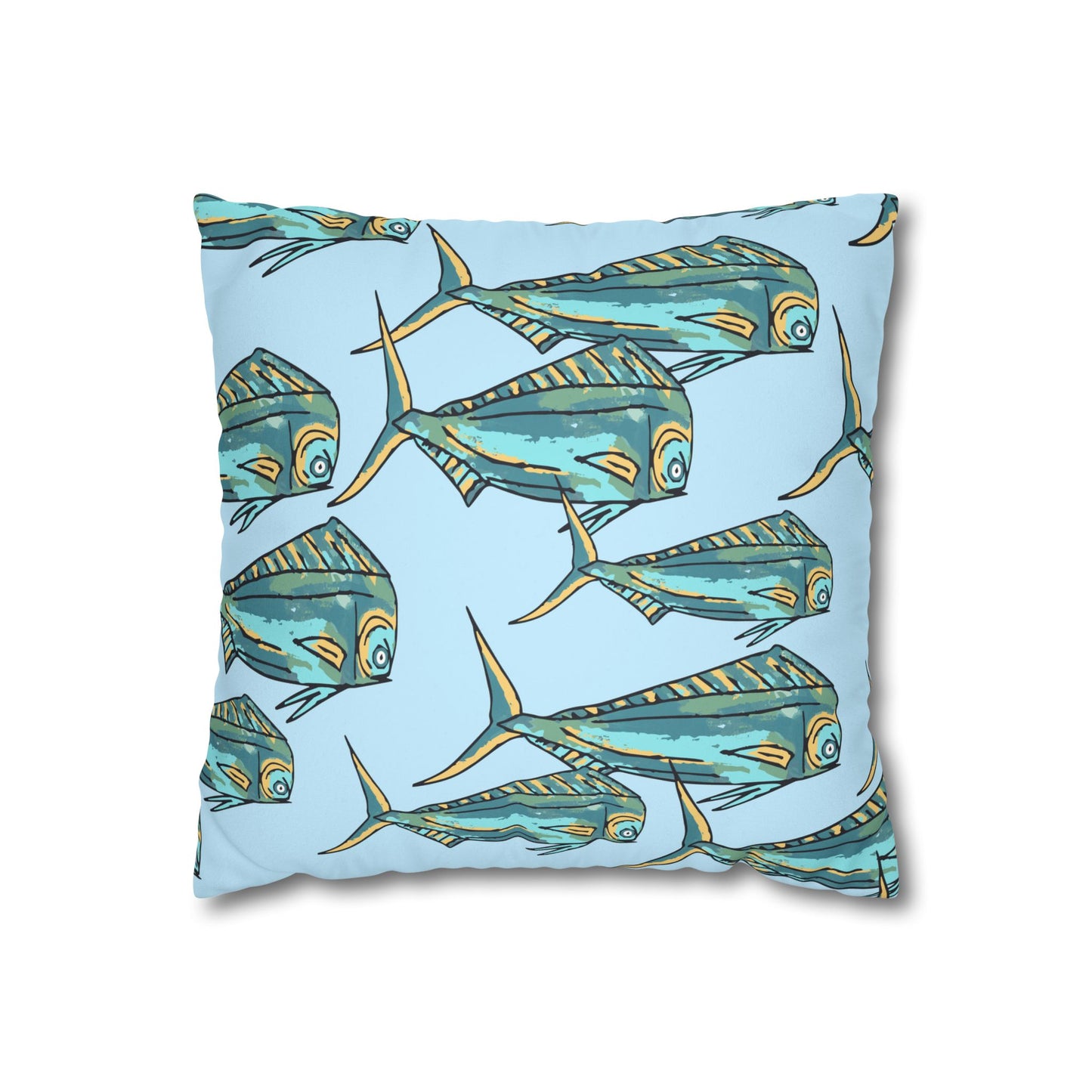 Blue Mahi -  Faux Suede Pillowcase - Perfect for Beach Lovers