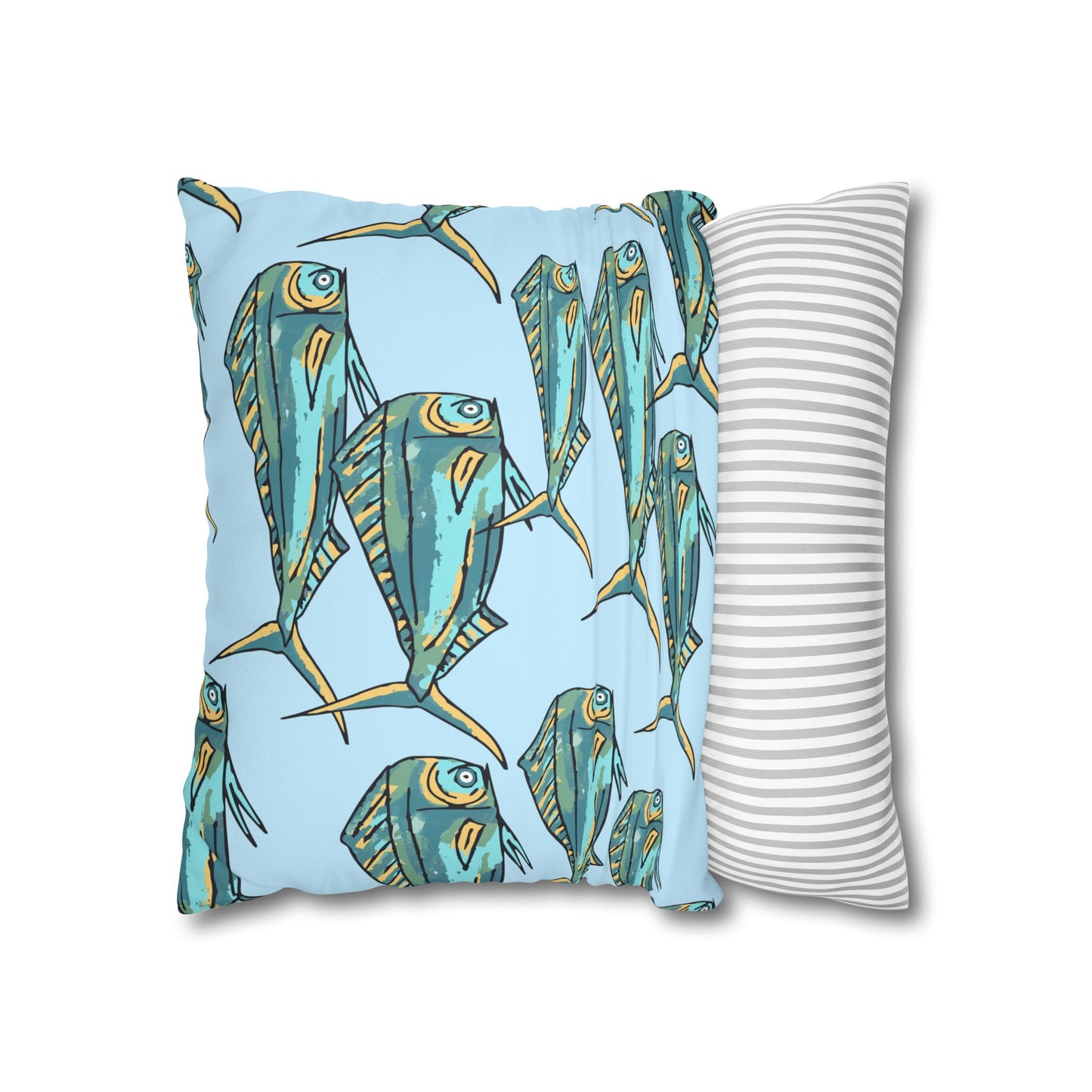 Blue Mahi -  Faux Suede Pillowcase - Perfect for Beach Lovers