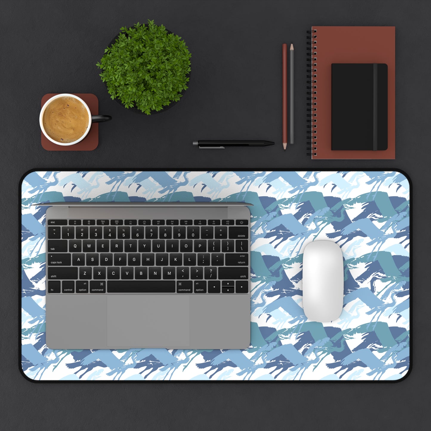 Heron in Flight Design Desk Mat - Perfect for Home and Office