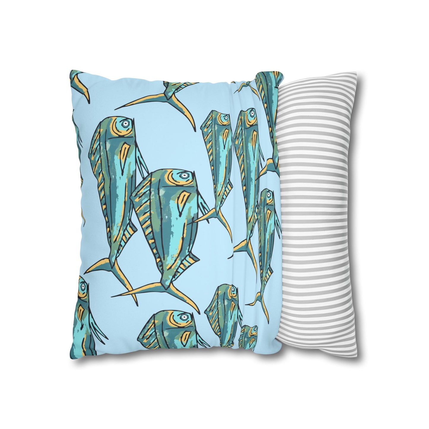 Blue Mahi -  Faux Suede Pillowcase - Perfect for Beach Lovers