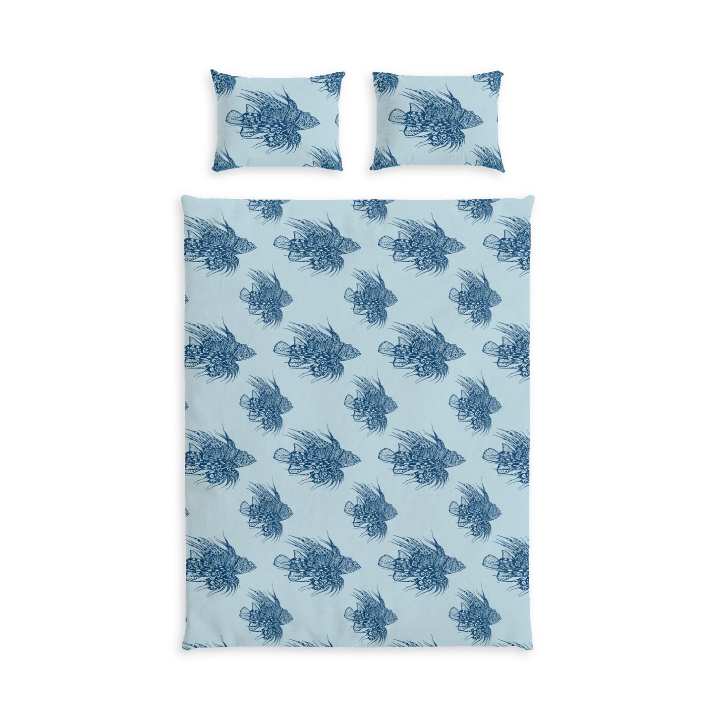 Lionfish Cotton Bed Set – Nautical Ocean Print Duvet Cover & Pillowcases