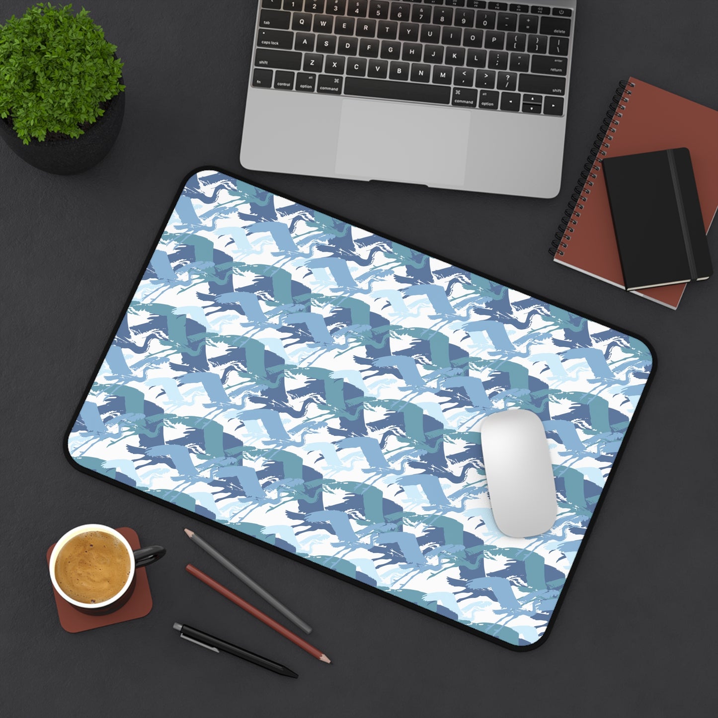 Heron in Flight Design Desk Mat - Perfect for Home and Office