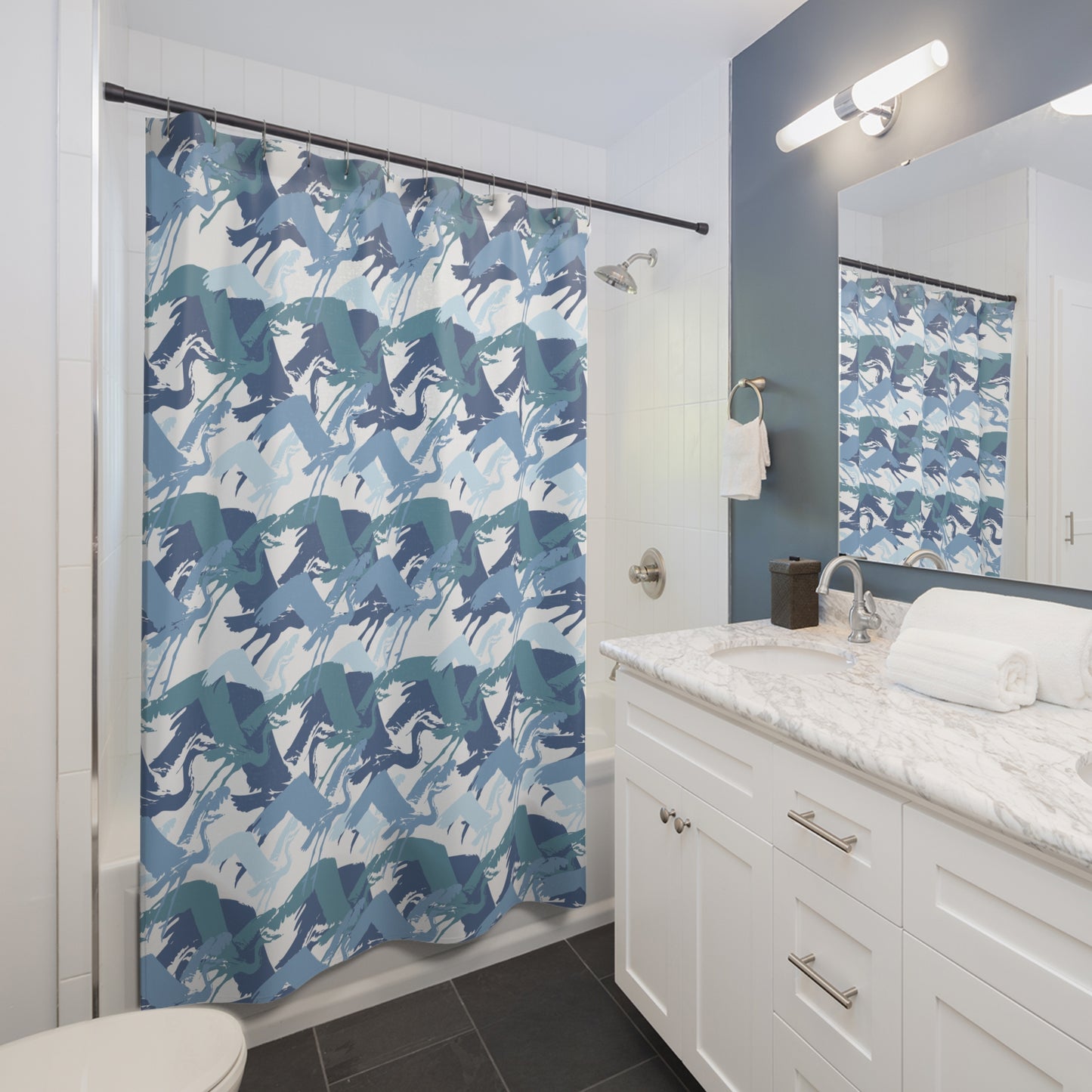 Heron Flying Shower Curtain