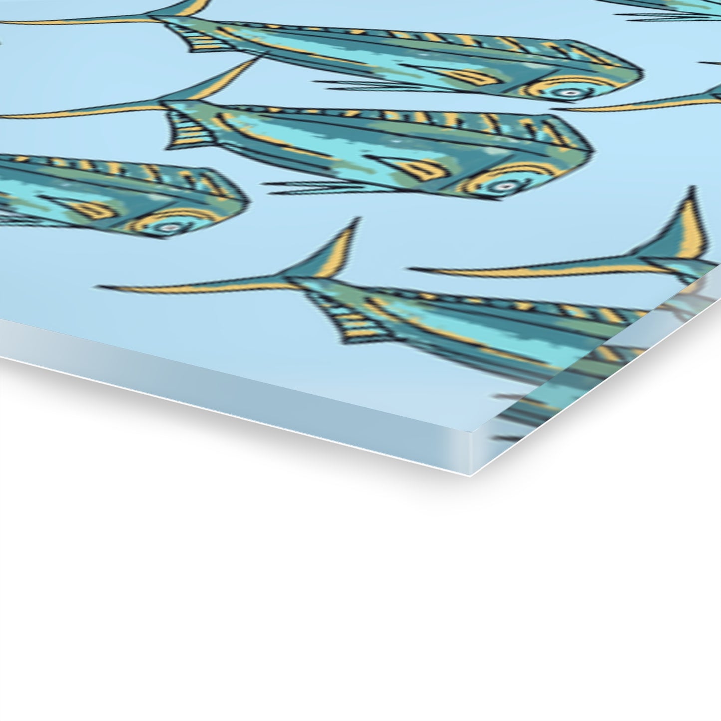 Mahi Acrylic Triptych Wall Art - Unique Coastal Decor