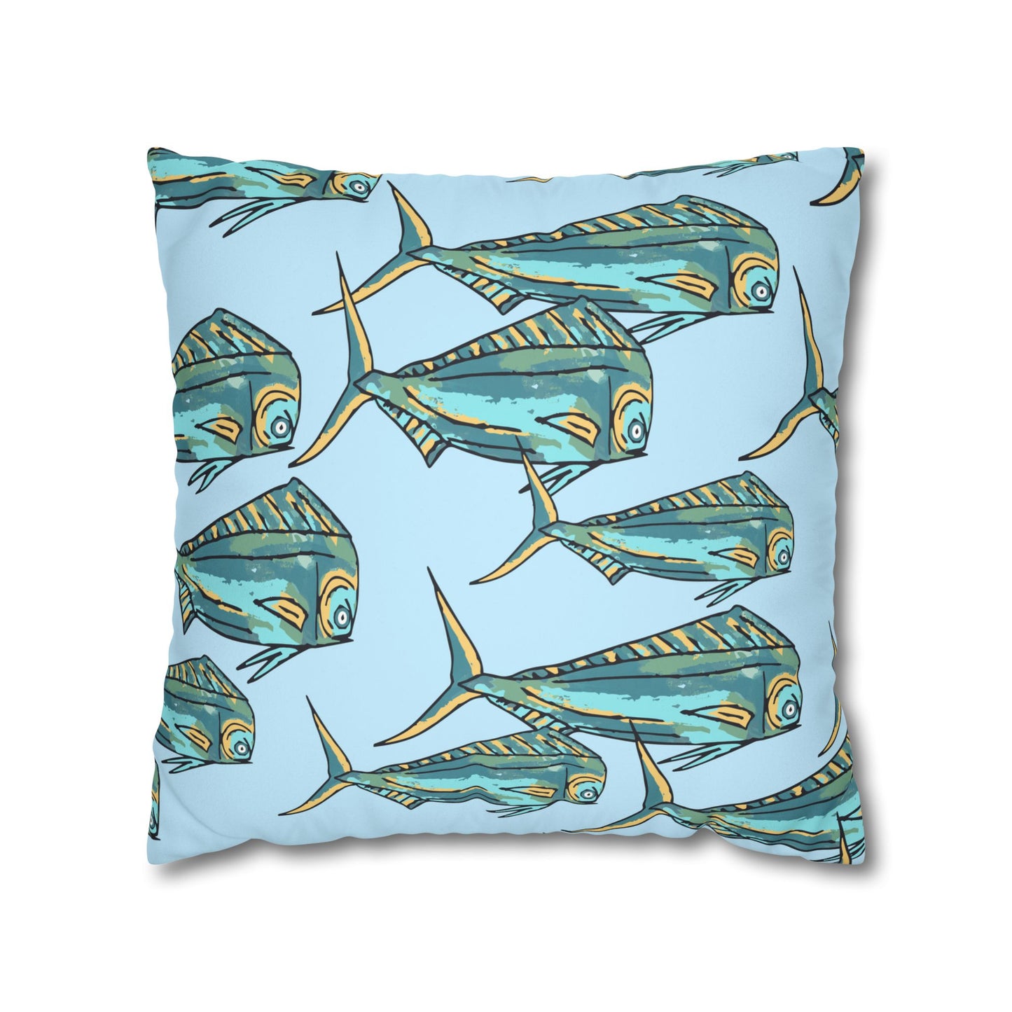 Blue Mahi -  Faux Suede Pillowcase - Perfect for Beach Lovers