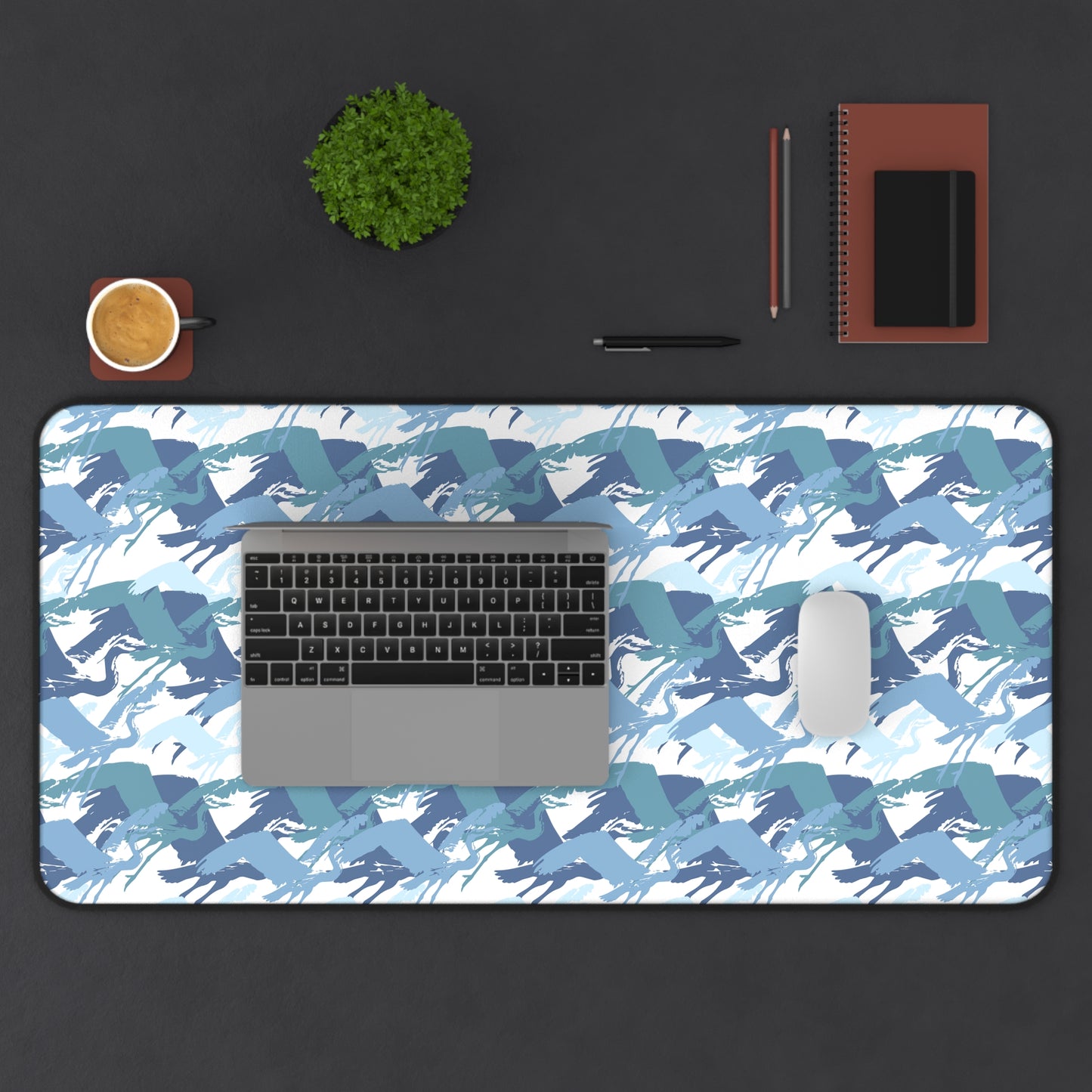 Heron in Flight Design Desk Mat - Perfect for Home and Office