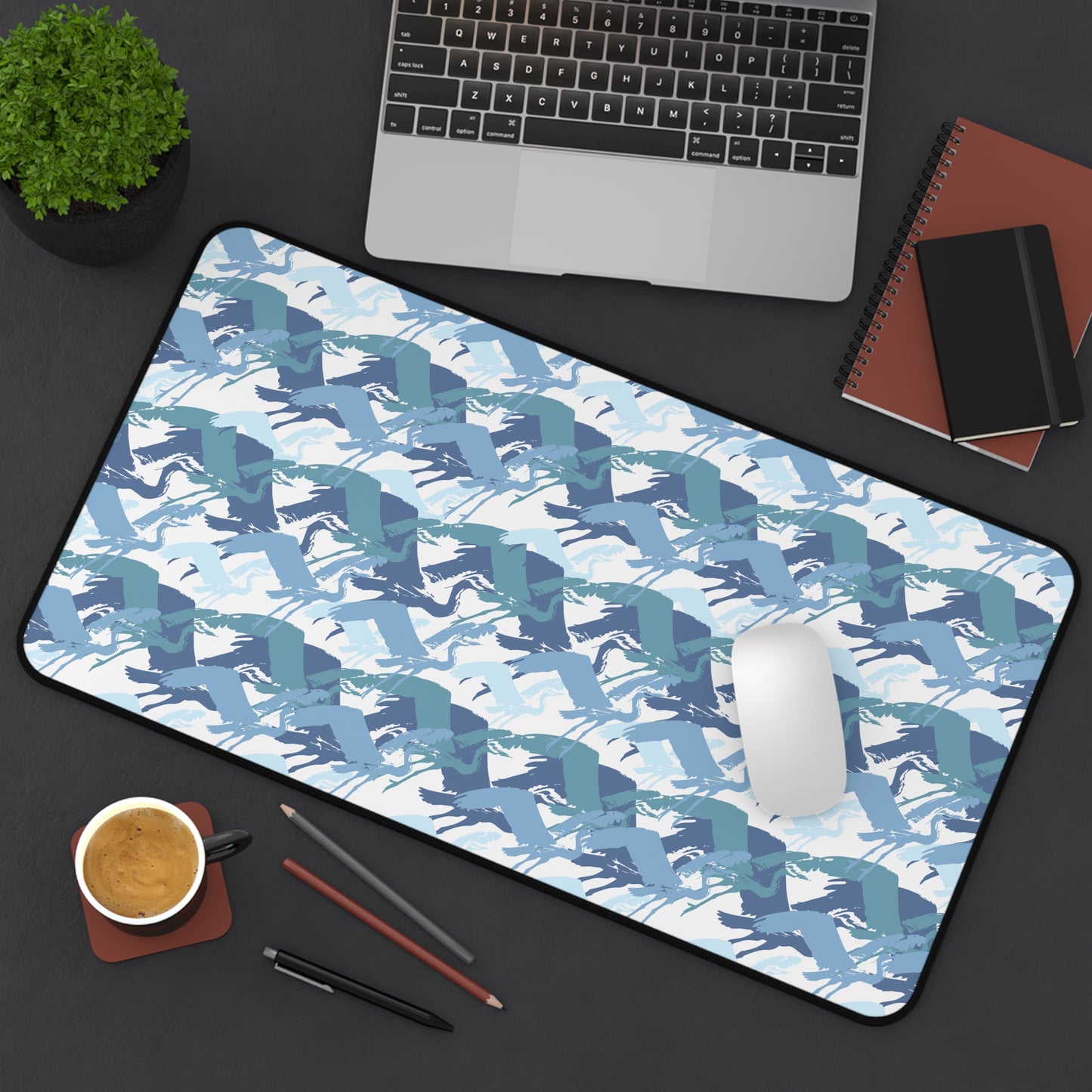 Heron in Flight Design Desk Mat - Perfect for Home and Office