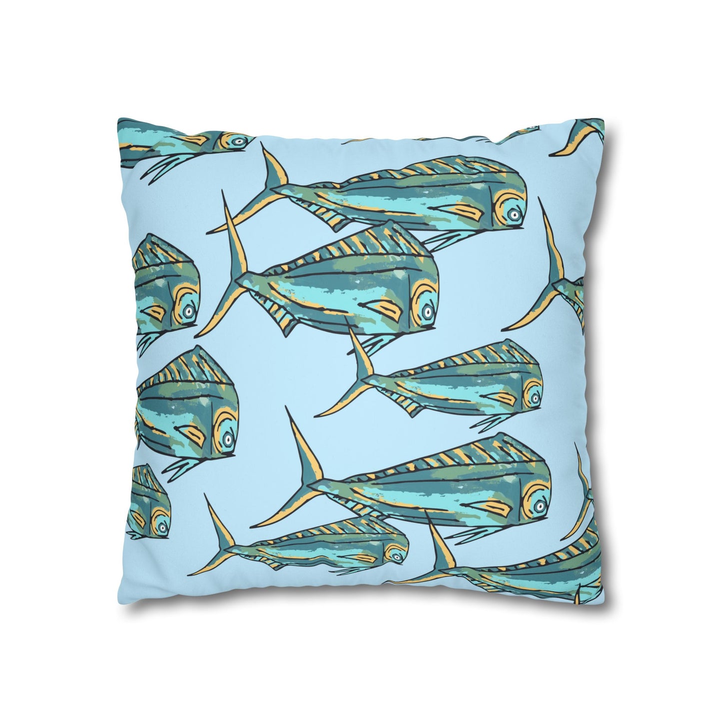 Blue Mahi -  Faux Suede Pillowcase - Perfect for Beach Lovers
