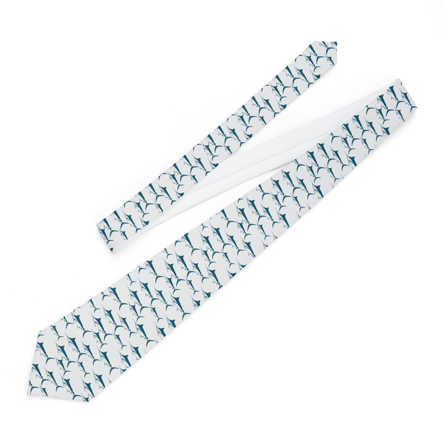 Marlin Necktie (White & Blue)