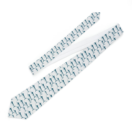 Marlin Necktie (White & Blue)