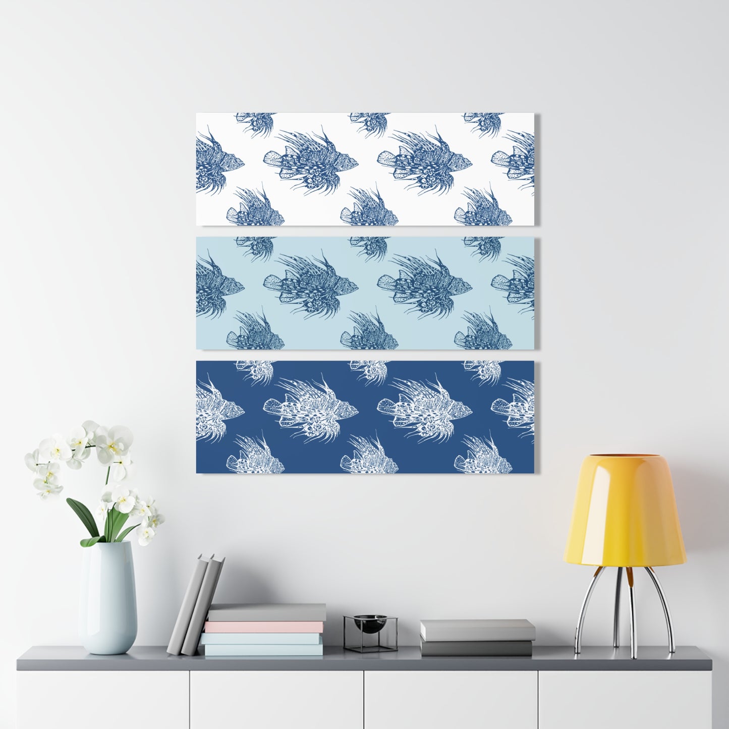 Lionfish Acrylic Triptych Wall Art - Unique Coastal Decor