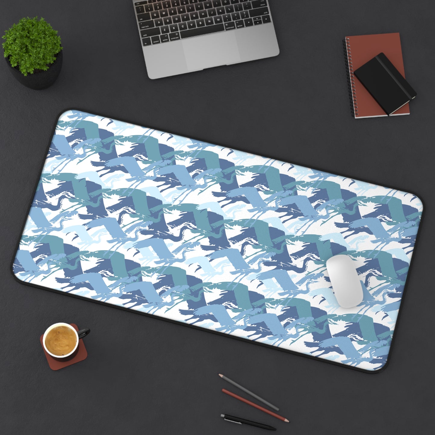 Heron in Flight Design Desk Mat - Perfect for Home and Office