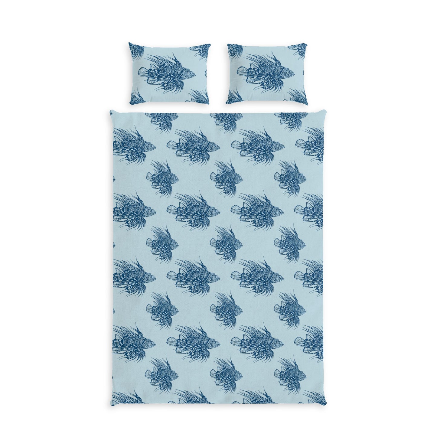 Lionfish Cotton Bed Set – Nautical Ocean Print Duvet Cover & Pillowcases