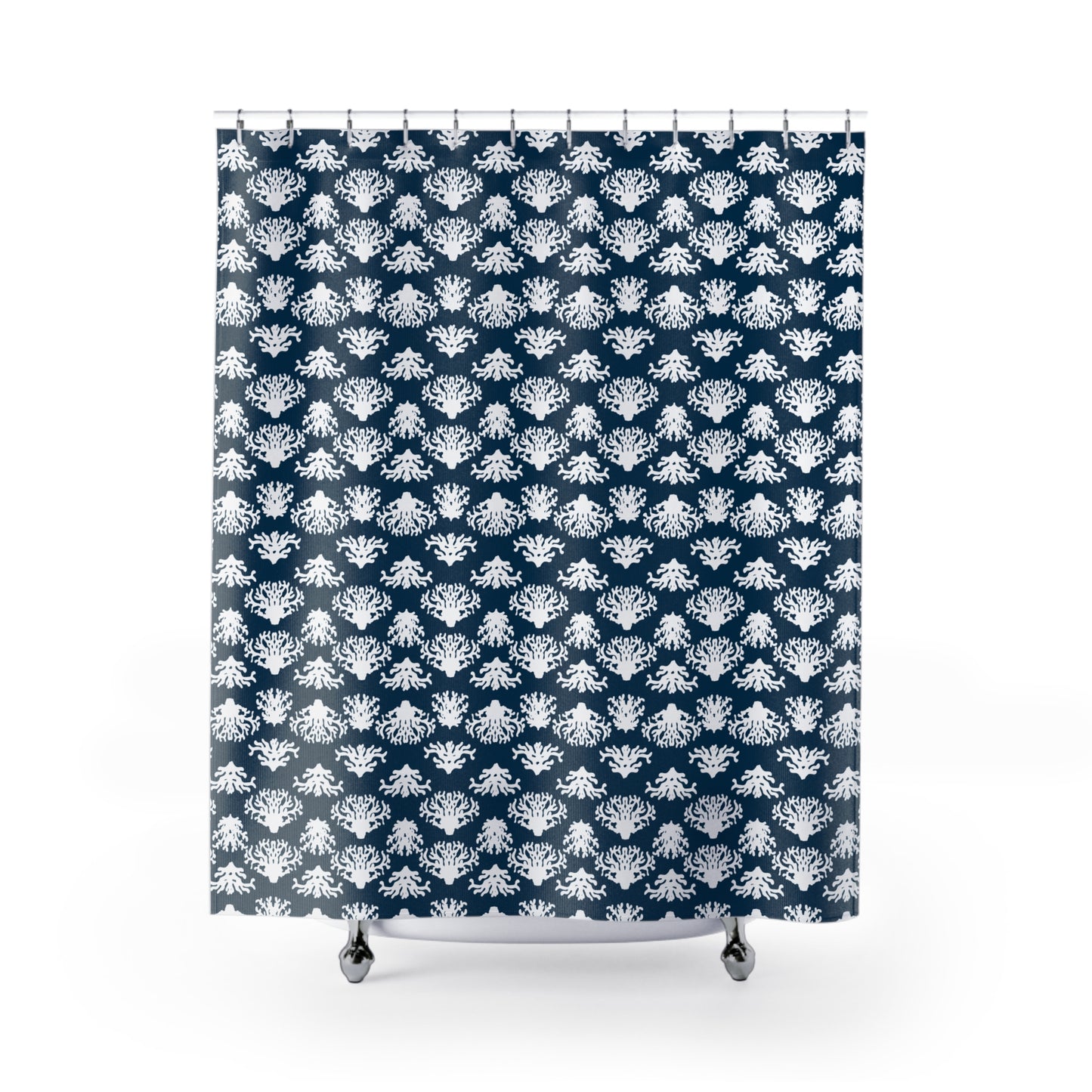 Coral Grand Blues Shower Curtain