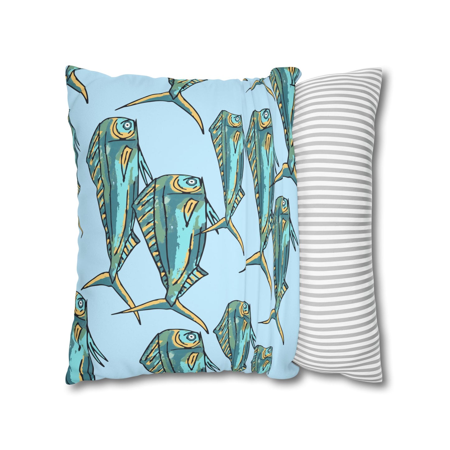 Blue Mahi -  Faux Suede Pillowcase - Perfect for Beach Lovers