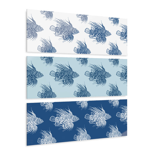 Lionfish Acrylic Triptych Wall Art - Unique Coastal Decor
