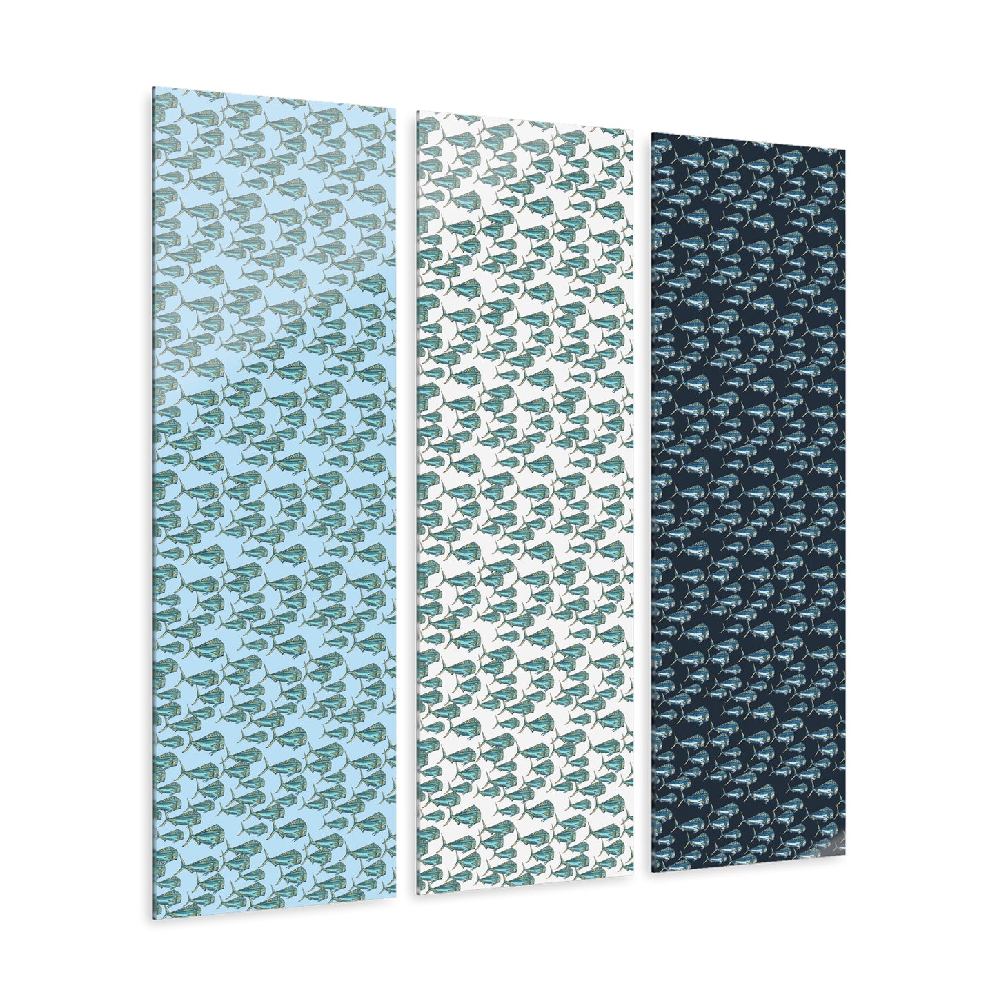Mahi Acrylic Triptych Wall Art - Unique Coastal Decor