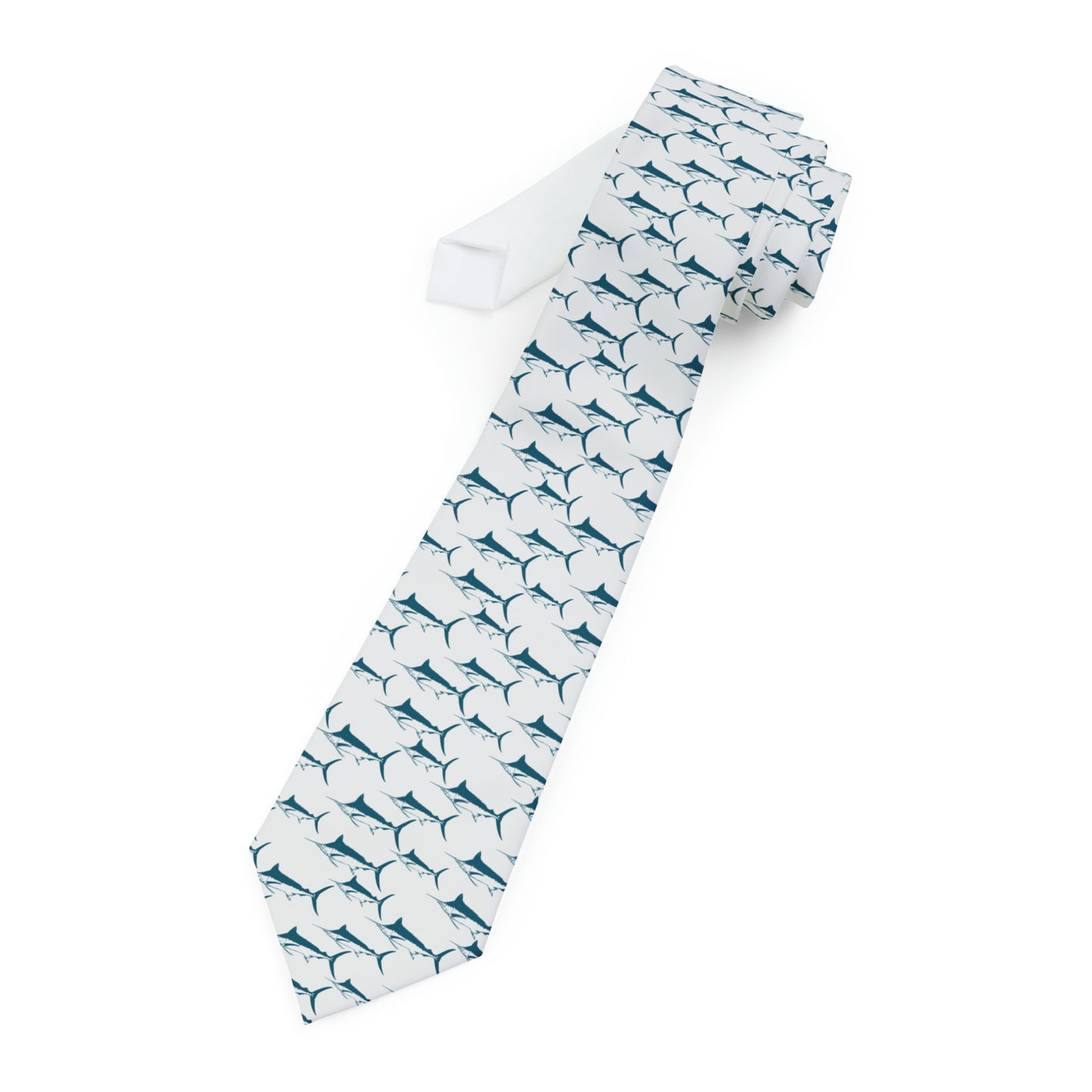 Marlin Necktie (White & Blue)
