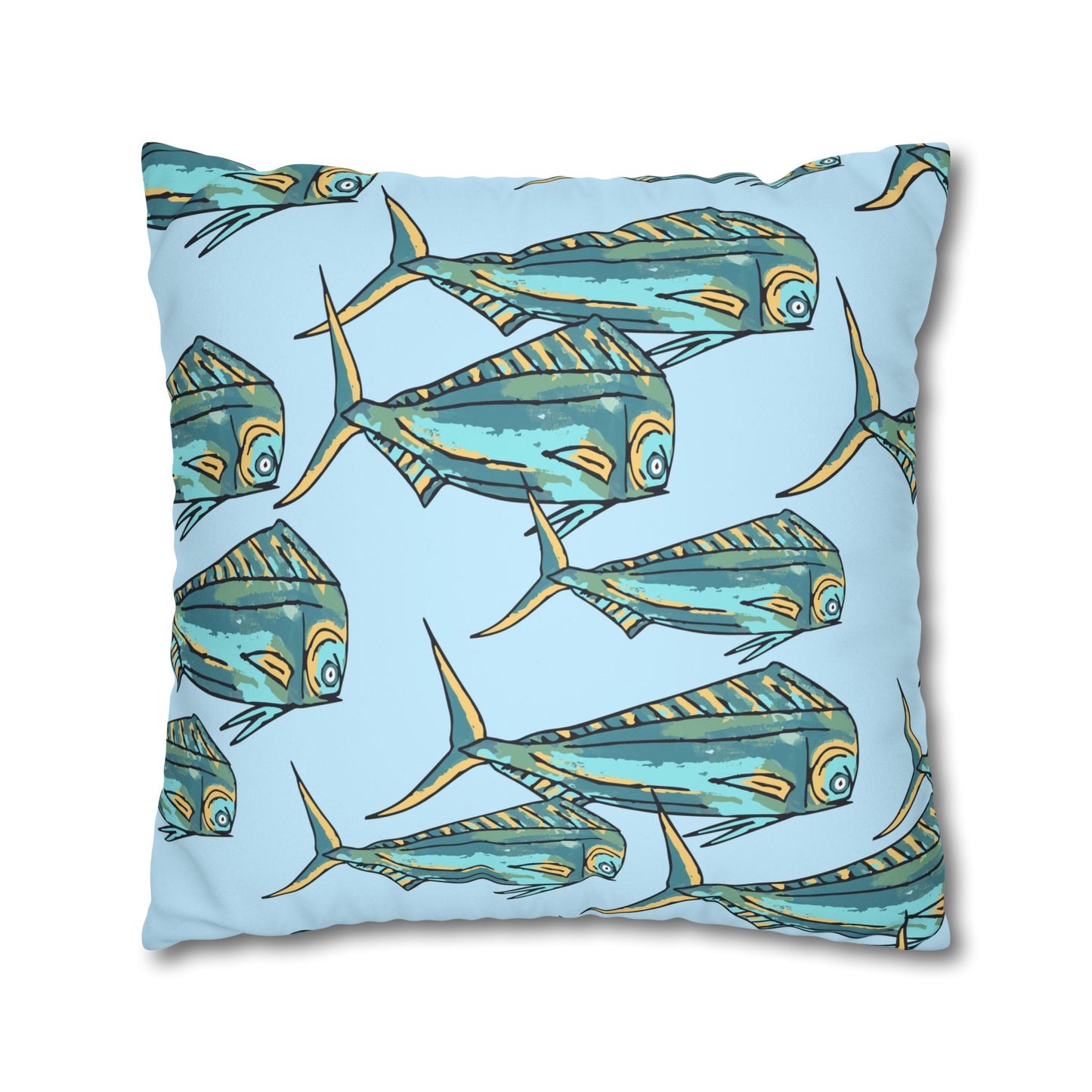 Blue Mahi -  Faux Suede Pillowcase - Perfect for Beach Lovers