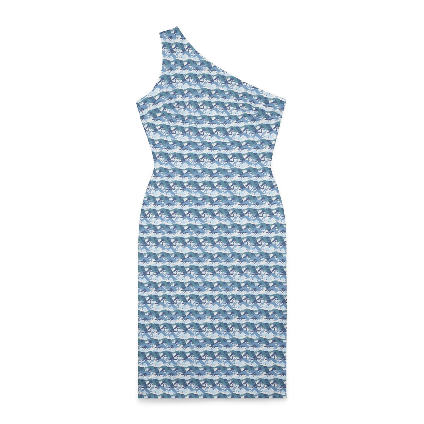 Heron in flight Elegant One-Shoulder Dress