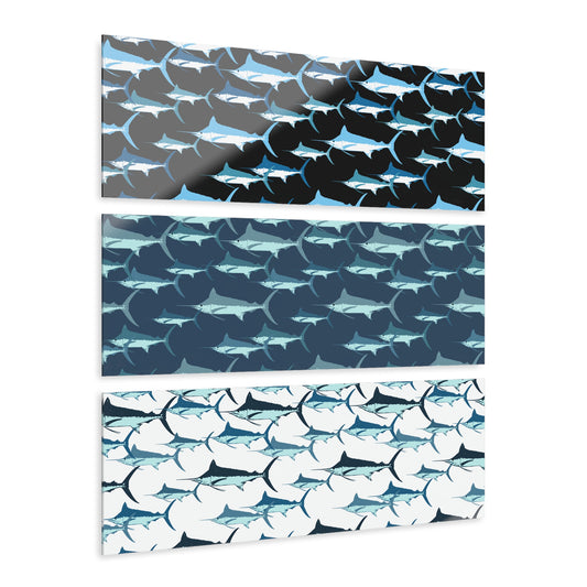 Marlin Acrylic Triptych Wall Art - Unique Coastal Decor
