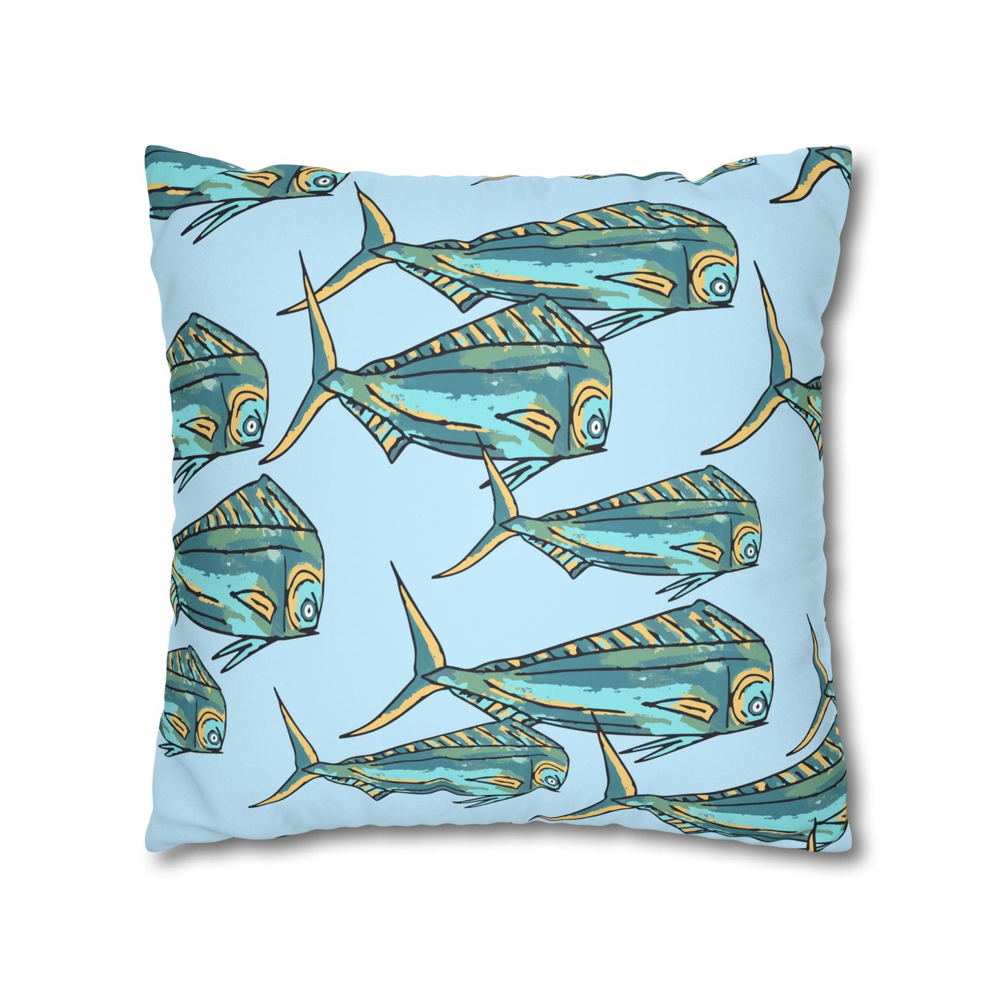 Blue Mahi -  Faux Suede Pillowcase - Perfect for Beach Lovers